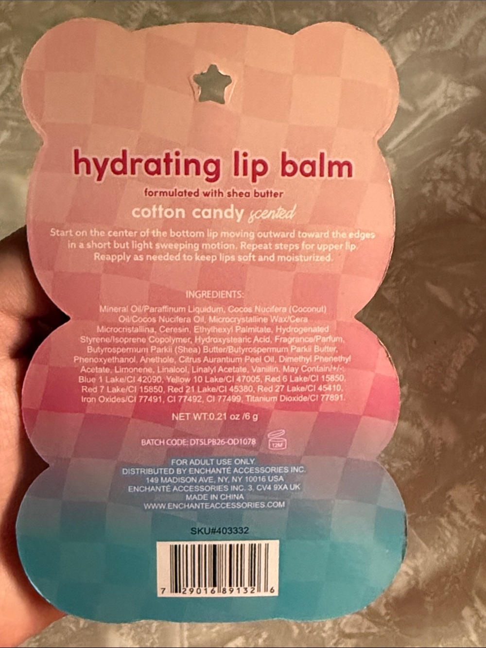 Beary Cute cotton candy hydrating lip balm - Picture 3 of 3
